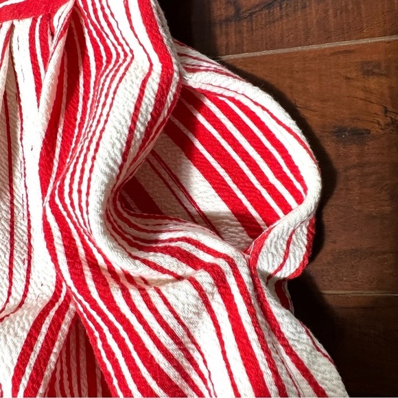 ANTHROPOLOGIE Postmark Poppy Stripe Dress Red Cream V-Neck Knee Length Size 2 - Picture 11 of 14